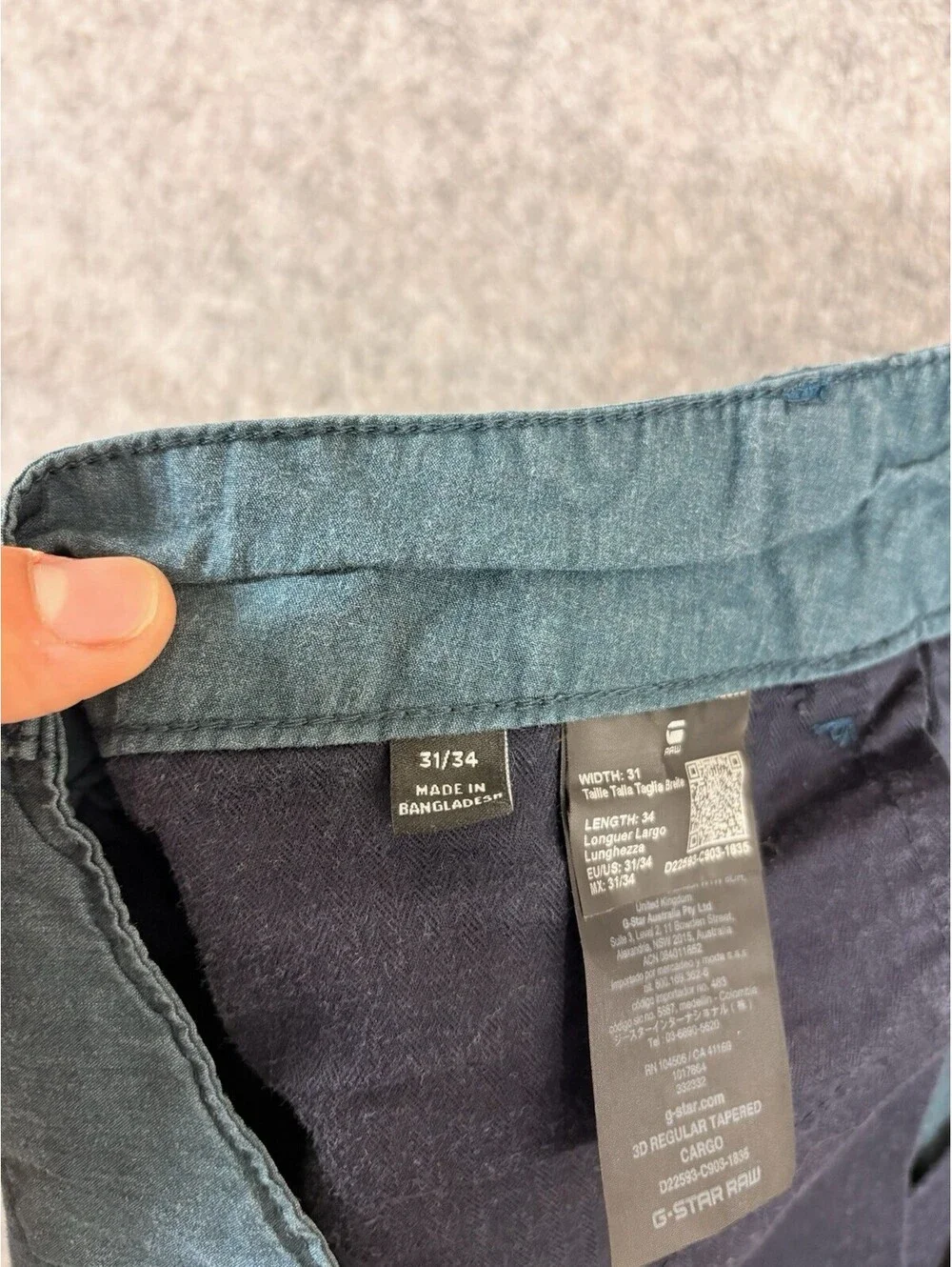 G Star Raw Cargo Pants Mens 31x29 3D Straight Tapered Utility Chino